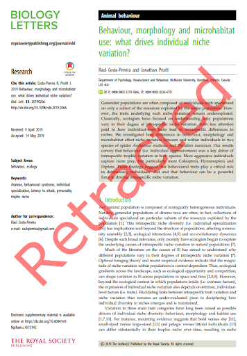 You should not cite a retracted paper. Once papers are retracted they don’t disappear. They continue to be available at the publishers’ website, but with a clear notice that they have been retracted (see below). In addition, a separate publication is made announcing the retraction of the work, as shown in Figure 31.3.